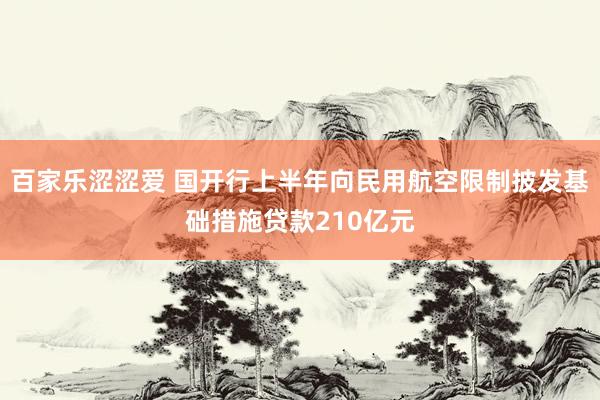 百家乐涩涩爱 国开行上半年向民用航空限制披发基础措施贷款210亿元